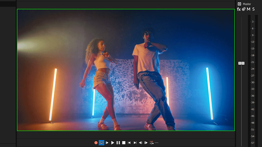 Green border in VEGAS Pro Preview confirming successful GIF export